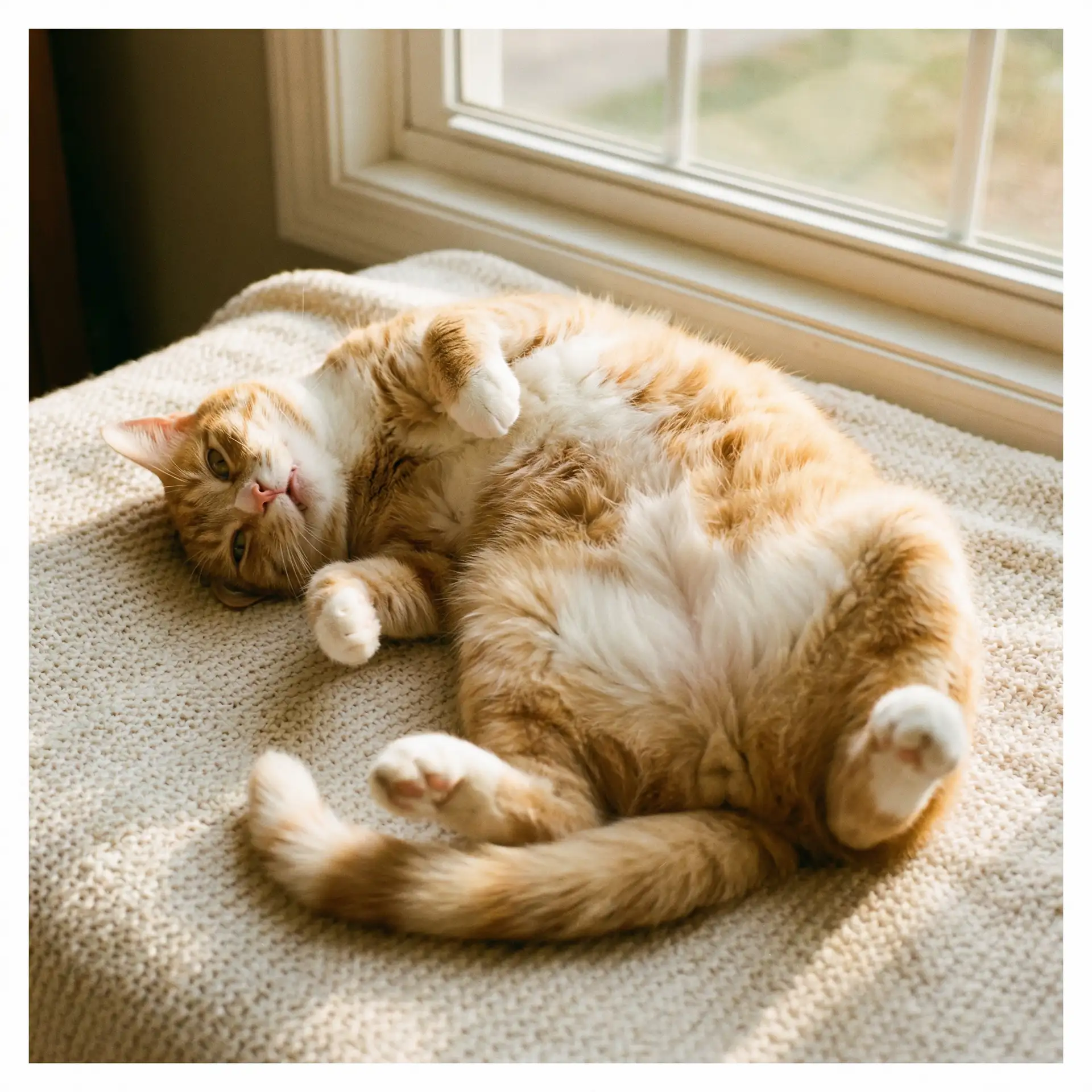 猫咪仰躺露出肚皮 - 灵翼之龙